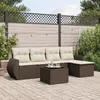 Image de Vidaxl Salon De Jardin Avec Coussins 6 Pcs Marron RÃ©sine TressÃ©e