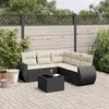 Image de Vidaxl Salon De Jardin 6 Pcs Avec Coussins Noir RÃ©sine TressÃ©e