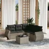 Image de Vidaxl Salon De Jardin 6 Pcs Avec Coussins Gris Clair RÃ©sine TressÃ©e