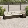 Image de Vidaxl Salon De Jardin Avec Coussins 6 Pcs Marron RÃ©sine TressÃ©e
