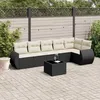 Image de Vidaxl Salon De Jardin 7 Pcs Avec Coussins Noir RÃ©sine TressÃ©e