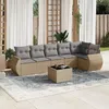 Image de Vidaxl Salon De Jardin Avec Coussins 7 Pcs Beige RÃ©sine TressÃ©e