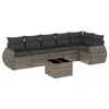 Image de Vidaxl Salon De Jardin Avec Coussins 7 Pcs Gris RÃ©sine TressÃ©e