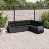 Image de Vidaxl Salon De Jardin 6 Pcs Avec Coussins Noir RÃ©sine TressÃ©e