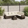 Image de Vidaxl Salon De Jardin Avec Coussins 7 Pcs Marron RÃ©sine TressÃ©e