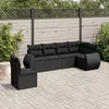 Image de Vidaxl Salon De Jardin 6 Pcs Avec Coussins Noir RÃ©sine TressÃ©e