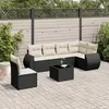Image de Vidaxl Salon De Jardin 7 Pcs Avec Coussins Noir RÃ©sine TressÃ©e