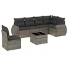 Image de Vidaxl Salon De Jardin Avec Coussins 7 Pcs Gris RÃ©sine TressÃ©e