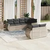 Image de Vidaxl Salon De Jardin Avec Coussins 7 Pcs Gris Clair RÃ©sine TressÃ©e