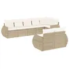 Image de Vidaxl Salon De Jardin Avec Coussins 8 Pcs Beige RÃ©sine TressÃ©e