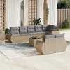 Image de Vidaxl Salon De Jardin Avec Coussins 9 Pcs Beige RÃ©sine TressÃ©e
