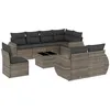 Image de Vidaxl Salon De Jardin 9 Pcs Avec Coussins Gris RÃ©sine TressÃ©e