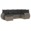 Image de Vidaxl Salon De Jardin 6 Pcs Avec Coussins Gris RÃ©sine TressÃ©e