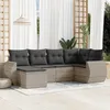 Image de Vidaxl Salon De Jardin 6 Pcs Avec Coussins Gris Clair RÃ©sine TressÃ©e