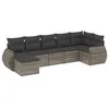 Image de Vidaxl Salon De Jardin Avec Coussins 7 Pcs Gris RÃ©sine TressÃ©e