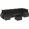 Image de Vidaxl Salon De Jardin 8 Pcs Avec Coussins Noir RÃ©sine TressÃ©e