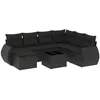 Image de Vidaxl Salon De Jardin 8 Pcs Avec Coussins Noir RÃ©sine TressÃ©e
