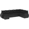 Image de Vidaxl Salon De Jardin 8 Pcs Avec Coussins Noir RÃ©sine TressÃ©e