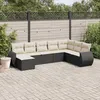 Image de Vidaxl Salon De Jardin 8 Pcs Avec Coussins Noir RÃ©sine TressÃ©e