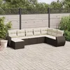 Image de Vidaxl Salon De Jardin 8 Pcs Avec Coussins Marron RÃ©sine TressÃ©e