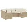 Image de Vidaxl Salon De Jardin Avec Coussins 6 Pcs Beige RÃ©sine TressÃ©e