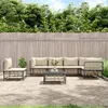 Image de Vidaxl Salon De Jardin 7 Pcs Avec Coussins Noir RÃ©sine TressÃ©e