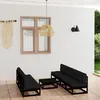 Image de Vidaxl Salon De Jardin 7 Pcs Avec Coussins Noir RÃ©sine TressÃ©e