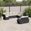 Image de Vidaxl Salon De Jardin 9 Pcs Avec Coussins Noir RÃ©sine TressÃ©e