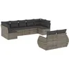 Image de Vidaxl Salon De Jardin 9 Pcs Avec Coussins Gris RÃ©sine TressÃ©e