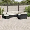 Image de Vidaxl Salon De Jardin 10 Pcs Avec Coussins Noir RÃ©sine TressÃ©e