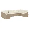Image de Vidaxl Salon De Jardin Avec Coussins 10 Pcs Beige RÃ©sine TressÃ©e