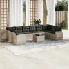 Image de Vidaxl Salon De Jardin 11 Pcs Avec Coussins Gris Clair RÃ©sine TressÃ©e