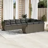 Image de Vidaxl Salon De Jardin Avec Coussins 10 Pcs Gris Clair RÃ©sine TressÃ©e