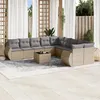 Image de Vidaxl Salon De Jardin 11 Pcs Avec Coussins Beige RÃ©sine TressÃ©e