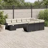 Image de Vidaxl Salon De Jardin 11 Pcs Avec Coussins Noir RÃ©sine TressÃ©e