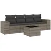 Image de Vidaxl Salon De Jardin 5 Pcs Avec Coussins Gris RÃ©sine TressÃ©e