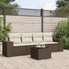 Image de Vidaxl Salon De Jardin Avec Coussins 5 Pcs Marron RÃ©sine TressÃ©e