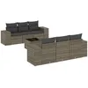 Image de Vidaxl Salon De Jardin Avec Coussins 7 Pcs Gris RÃ©sine TressÃ©e