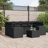 Image de Vidaxl Salon De Jardin 7 Pcs Avec Coussins Noir RÃ©sine TressÃ©e
