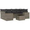 Image de Vidaxl Salon De Jardin Avec Coussins 7 Pcs Gris RÃ©sine TressÃ©e