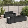Image de Vidaxl Salon De Jardin 8 Pcs Avec Coussins Noir RÃ©sine TressÃ©e