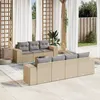 Image de Vidaxl Salon De Jardin Avec Coussins 8 Pcs Beige RÃ©sine TressÃ©e