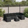 Image de Vidaxl Salon De Jardin 8 Pcs Avec Coussins Noir RÃ©sine TressÃ©e