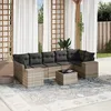 Image de Vidaxl Salon De Jardin 8 Pcs Avec Coussins Gris Clair RÃ©sine TressÃ©e