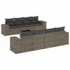 Image de Vidaxl Salon De Jardin 9 Pcs Avec Coussins Gris RÃ©sine TressÃ©e