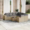 Image de Vidaxl Salon De Jardin Avec Coussins 9 Pcs Beige RÃ©sine TressÃ©e