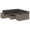 Image de Vidaxl Salon De Jardin 9 Pcs Avec Coussins Gris RÃ©sine TressÃ©e