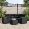 Image de Vidaxl Salon De Jardin 5 Pcs Avec Coussins Noir RÃ©sine TressÃ©e
