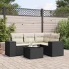 Image de Vidaxl Salon De Jardin 5 Pcs Avec Coussins Noir RÃ©sine TressÃ©e