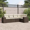 Image de Vidaxl Salon De Jardin Avec Coussins 5 Pcs Marron RÃ©sine TressÃ©e
